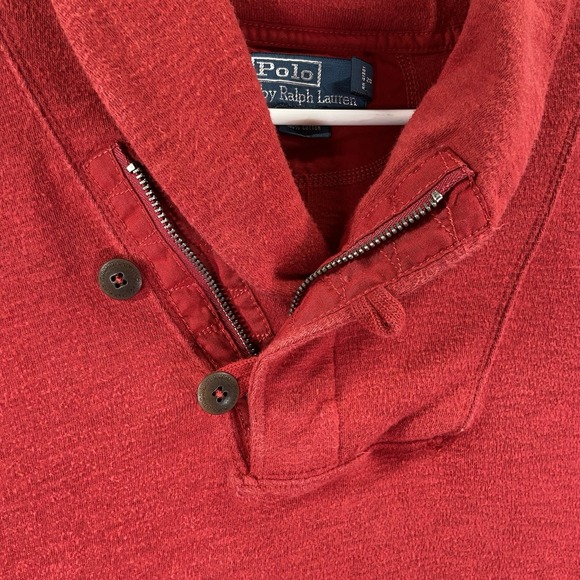 Polo Ralph Lauren Sweater mens XXL Shawl Collar Cardigan 1/4 Zip Pullover Cotton - Picture 3 of 11